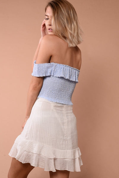 Baby Blue Bardot Top - dev.katchme