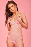 Baby Pink Floral Polka Dot Sheer Bodysuit - dev.katchme