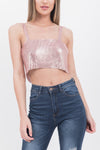 Baby Pink Chain Mail Crop Top - dev.katchme
