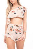 Apricot Flounce Asymmetric Floral Co-ord - dev.katchme