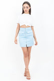 Baby Blue Zip Front Mini Skirt - dev.katchme