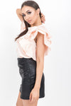 Apricot Button Up Ruffle Sleeve Blouse - dev.katchme