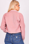 Baby Pink Cropped Cord Trucker Jacket - dev.katchme