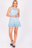 Baby Blue Cut Out Crochet Frill Dress - dev.katchme
