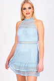 Baby Blue Cut Out Crochet Frill Dress - dev.katchme